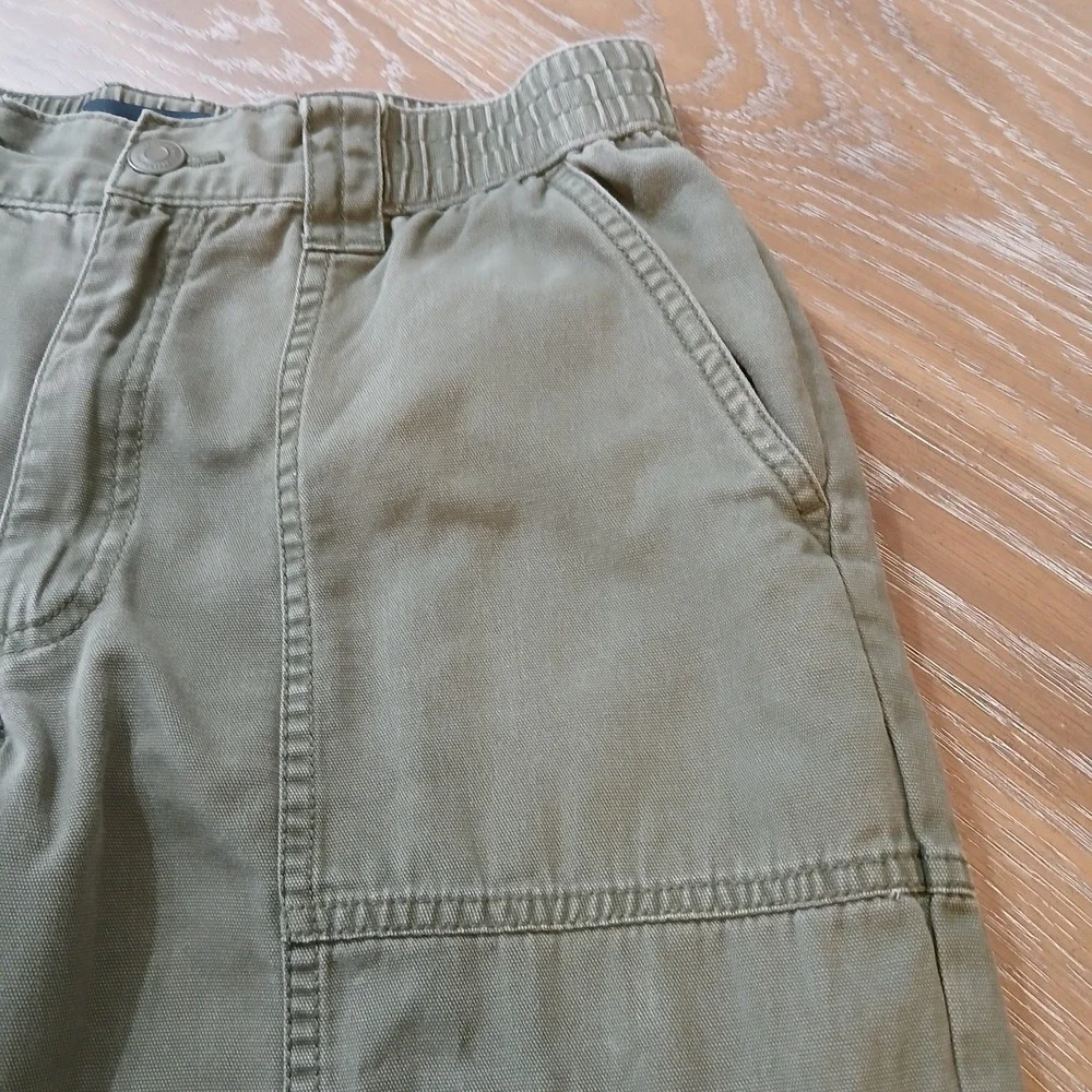 Aeropostale Men Cargo Pants SzS Olive Drawstring Hem Cotton Outdoors Hiking